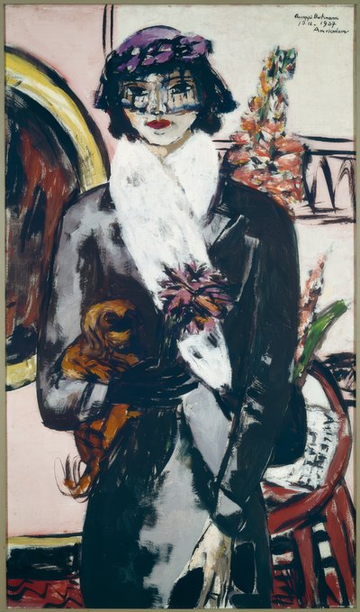 Quappi with White Fur by Max Beckmann