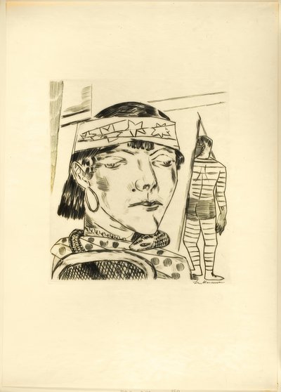 Snake Lade, plate ten from Jahrmarkt by Max Beckmann