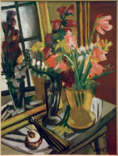 Still Life with Mirror by Max Beckmann