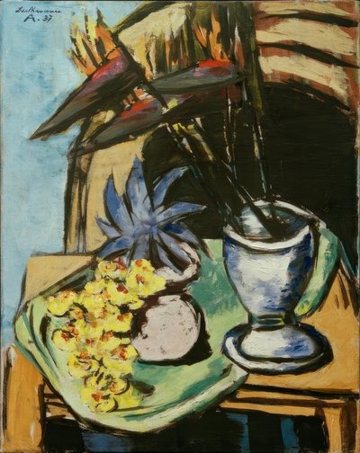Still Life with Strelitzias and Yellow Orchids by Max Beckmann