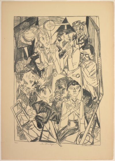 The Ideologues (plate six from Die Hölle) by Max Beckmann