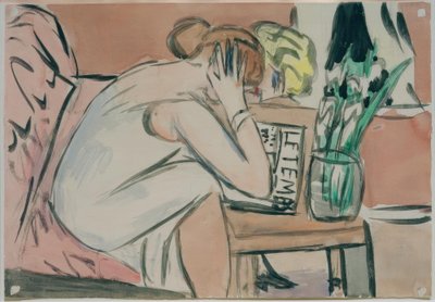 Two Girls Reading by Max Beckmann