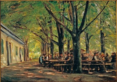 Beer Garden in Brannenburg by Max Liebermann