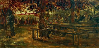 Beer Garden in Etzenhausen by Max Liebermann