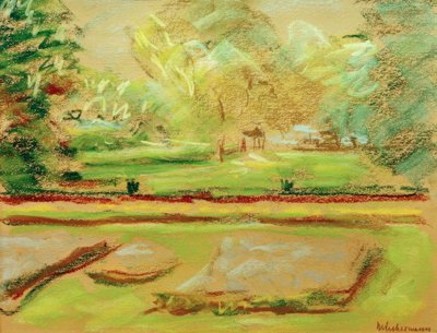 Flower Terrace Facing Northeast by Max Liebermann