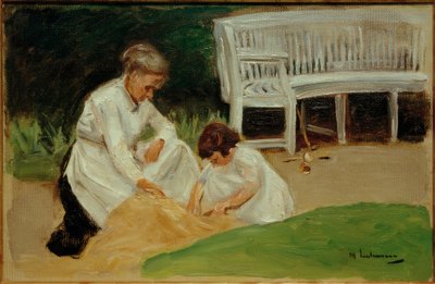 The Granddaughter with the Nanny at Play by Max Liebermann