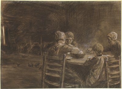 East Frisian Peasants Eating Supper by Max Liebermann