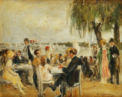 Garden Cafe on the Elbe by Max Liebermann