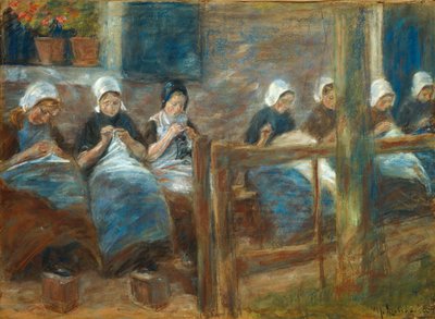 Girls Sewing in Huizen by Max Liebermann