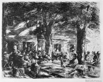 Beer Garden in Rosenheim by Max Liebermann
