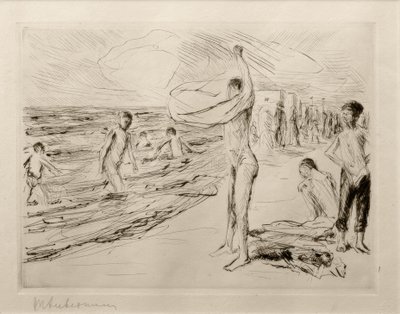 M. Liebermann, Boys Bathing in the Wind by Max Liebermann