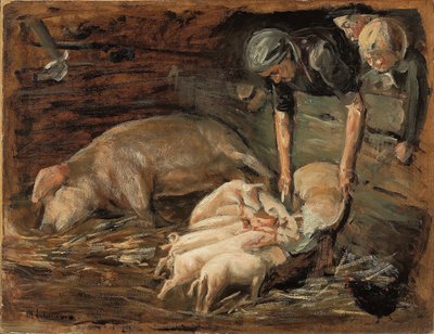 Pigsty, Nursery, 1887 by Max Liebermann
