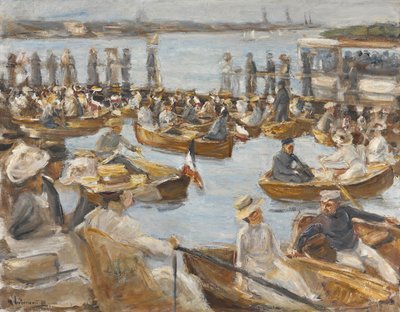 Summer Evening on the Alster-River, Hamburg by Max Liebermann