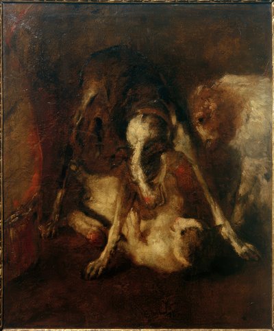 Dog Playing with Cat by Max Slevogt