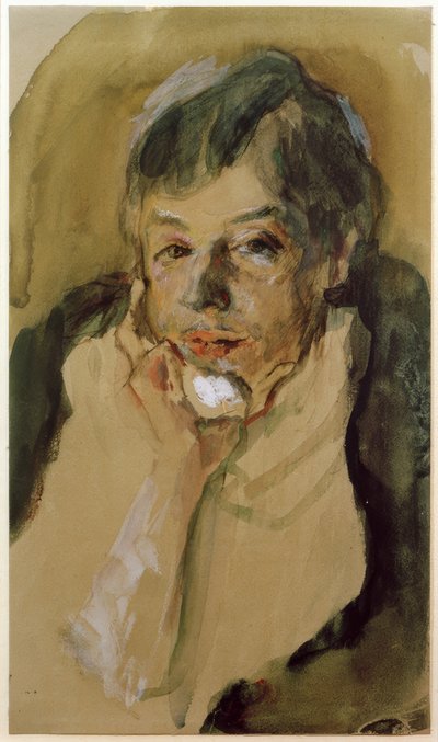 Nini Slevogt with Chin Resting by Max Slevogt