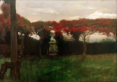 Red Arbor with Dog by Max Slevogt