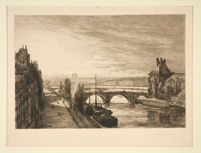 View of the Seine, Arc de Triomphe by Maxime Lalanne