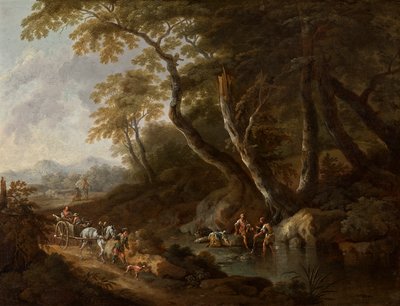 Forest Landscape with Water on the Right by Maximilian Joseph Schinnagl