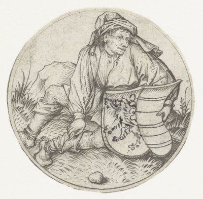 Farmer with White Shield by Meester van het Amsterdamse Kabinet