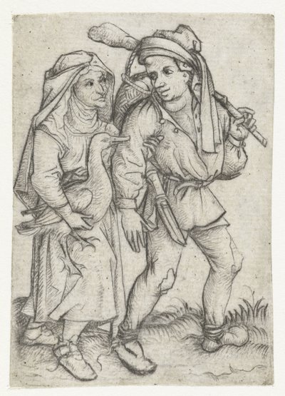 Peasant Couple by Meester van het Amsterdamse Kabinet