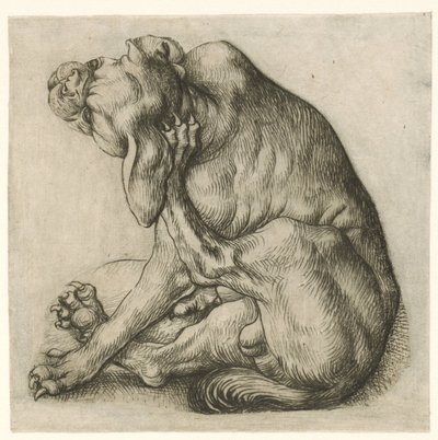 Scratching Dog by Meester van het Amsterdamse Kabinet
