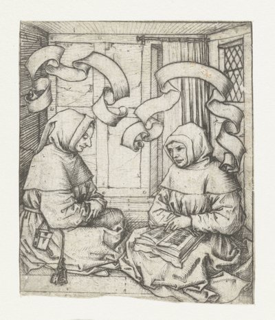 Two Monks by Meester van het Amsterdamse Kabinet
