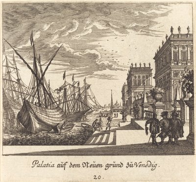 Palaces, Venice by Melchior Küsel after Johann Wilhelm Baur