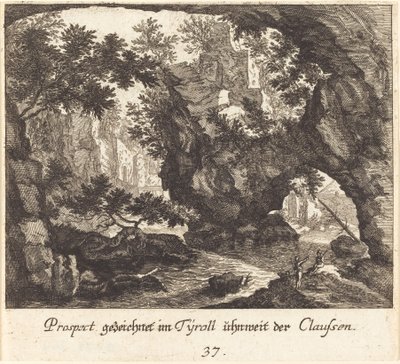 Tyrolean Landscape by Melchior Küsel after Johann Wilhelm Baur