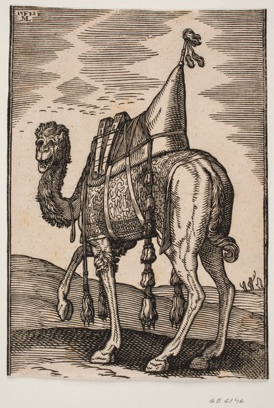 A Saddled Camel by Melchior Lorck