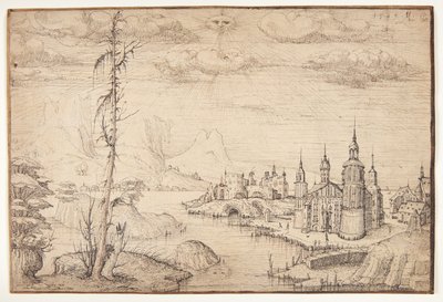 Landscape with a Town by Melchior Lorck