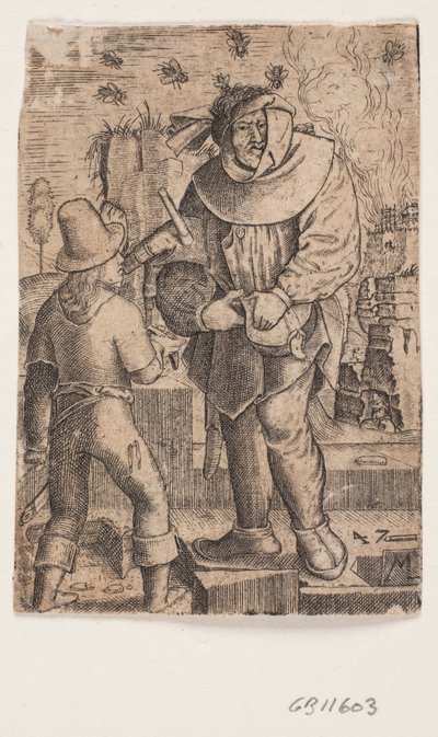 Man with the bagpipe by Melchior Lorck