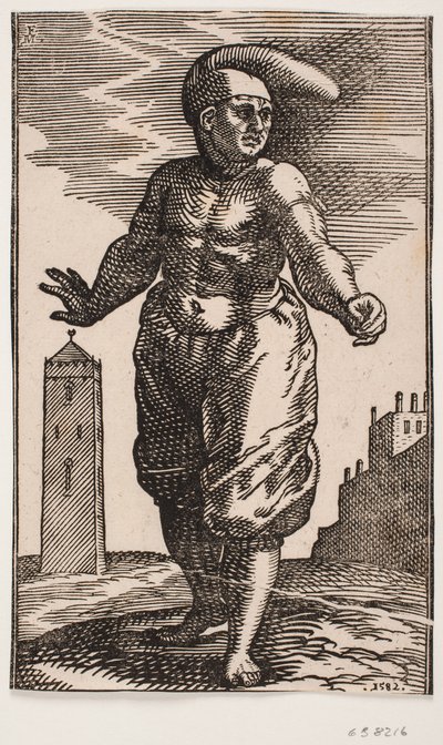 Standing Man with Naked Upper Body by Melchior Lorck