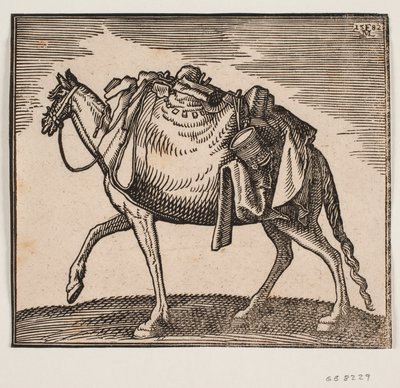 Heavily Laden Horse by Melchior Lorck