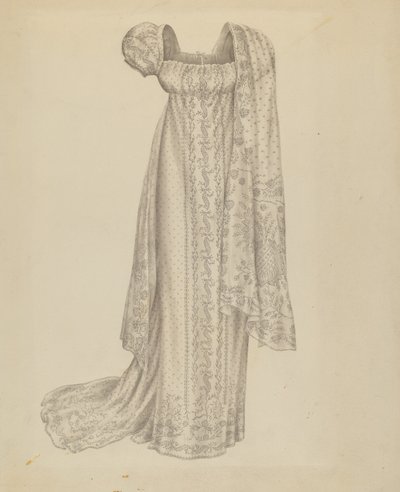 Wedding Dress with Scarf, c. 1939 by Melita Hofmann