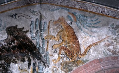 Detail of a mural by Mexican School