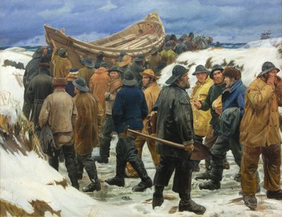 The Lifeboat is Taken Through the Dunes by Michael Ancher