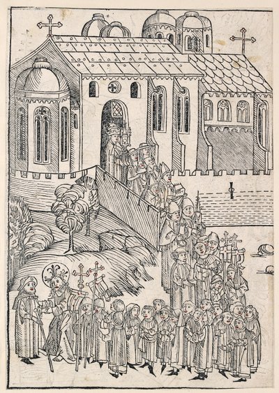 Christ Greeting a Pilgrim, c. 1491 by Michael Wolgemut