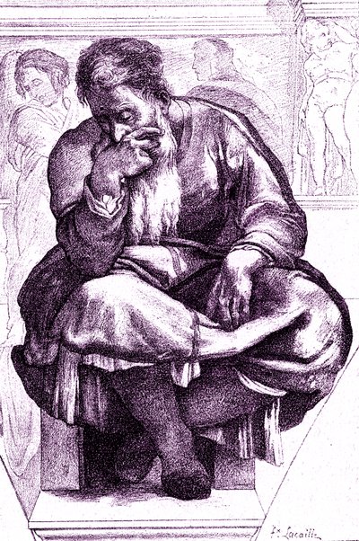 Jeremiah, the weeping prophet by Michelangelo (after) Buonarroti