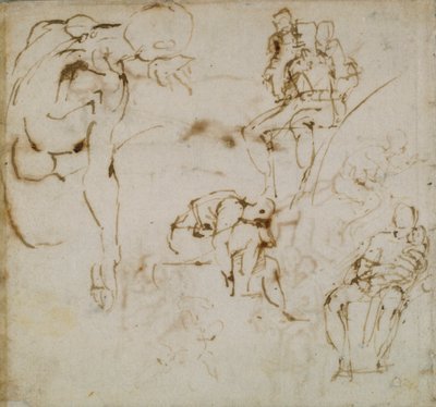 Page from a Sketch Book by Michelangelo Buonarroti