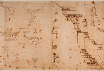 Studies of architectural elements by Michelangelo Buonarroti