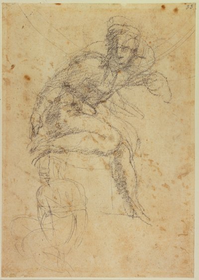 Study of Two Sistine Nudes by Michelangelo Buonarroti