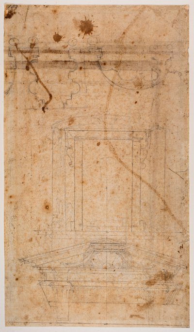 Wall tomb and partial church plan by Michelangelo Buonarroti