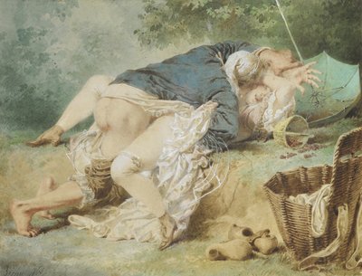 Lovers in a Park, 1865 by Mihaly von Zichy