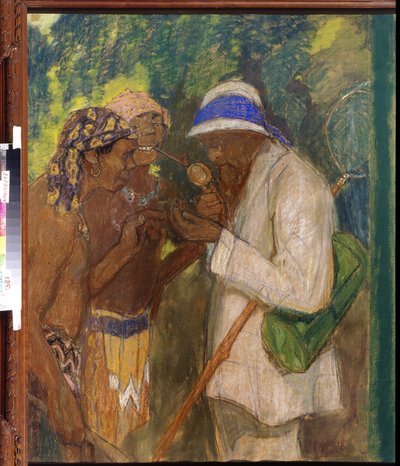 Alfred Russel Wallace with the Savages by Mikhail Dmitrievich Ezuchevsky