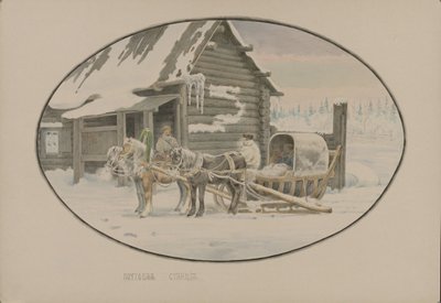 Postal station, 1862 by Mikhail Stepanovich Znamensky