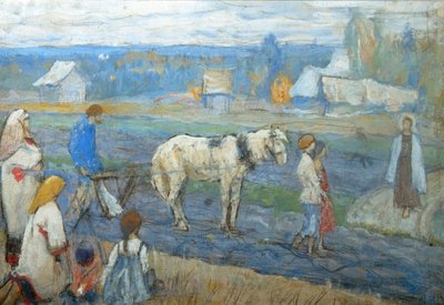 At the field by Mikhail Vasilievich Nesterov