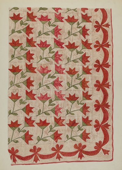 Appliqued Quilt by Mildred E. Bent