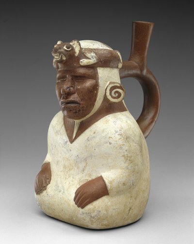 Blind Shaman Effigy Vessel by Moche Moche