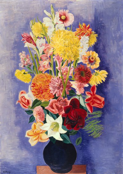 Dahlias, Roses, Gladioli and Lilies by Moise Kisling