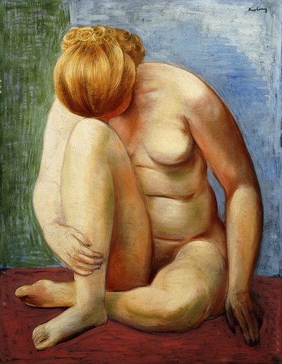 Nude Woman Sitting by Moise Kisling